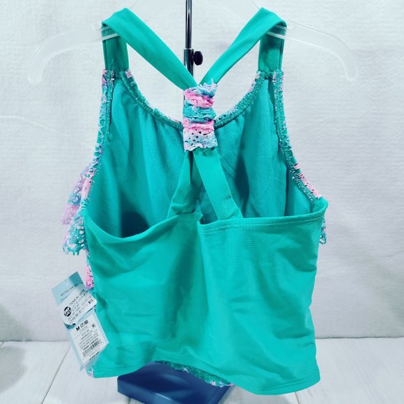 Cat & Jack Girl's Crochet Racerback Tankini Top Size M (7/8) - Picture 2 of 6
